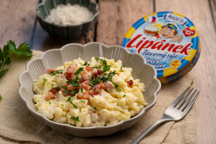 Halušky z topeného syra Lipánek