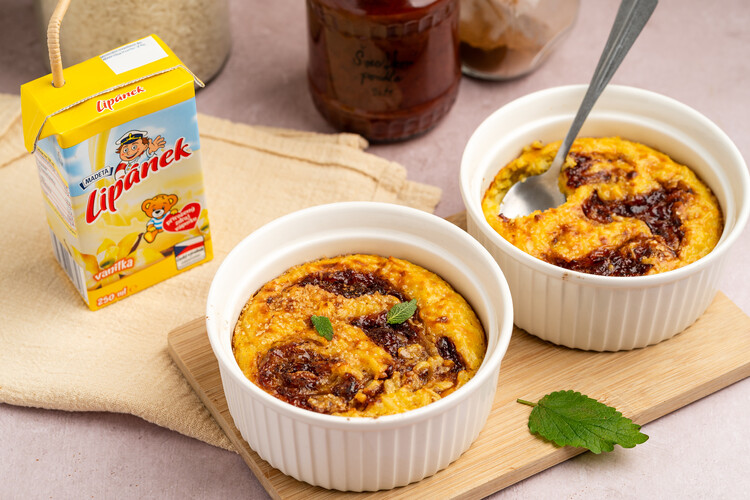 Jesenný zapečený ryžový puding