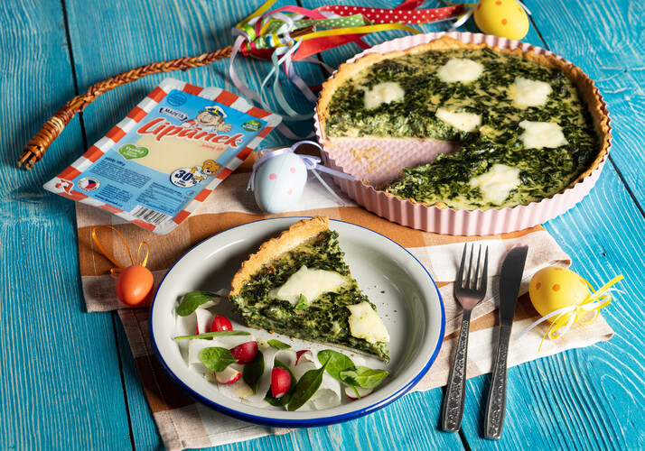 Špenátový koláč so syrom Lipánek