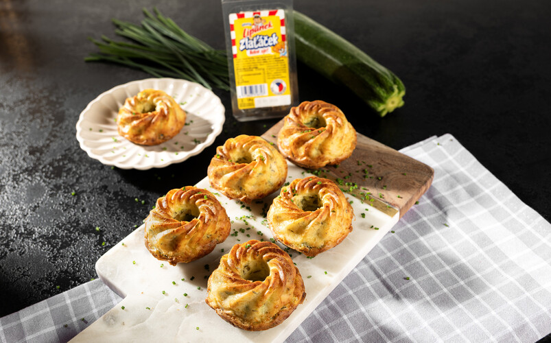 Zapečené mini muffiny so syrom Lipánek Zlaťáček