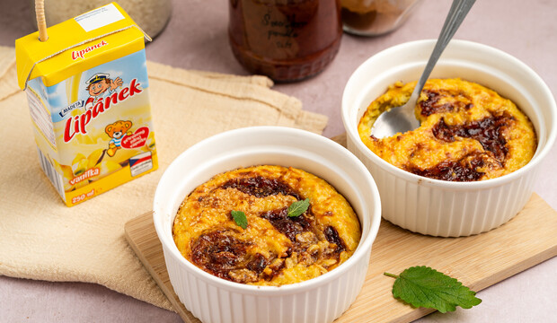 Jesenný zapečený ryžový puding