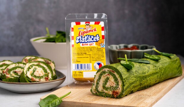 Špenátová roláda s Lipánkem Zlaťáčkem