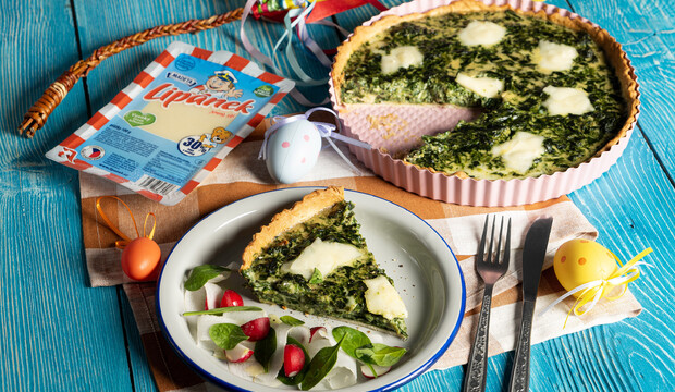 Špenátový koláč so syrom Lipánek